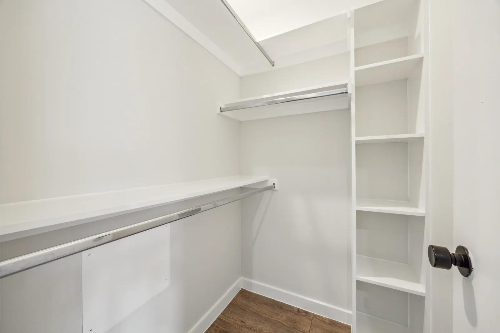 Walk-in closet with built-in shelving